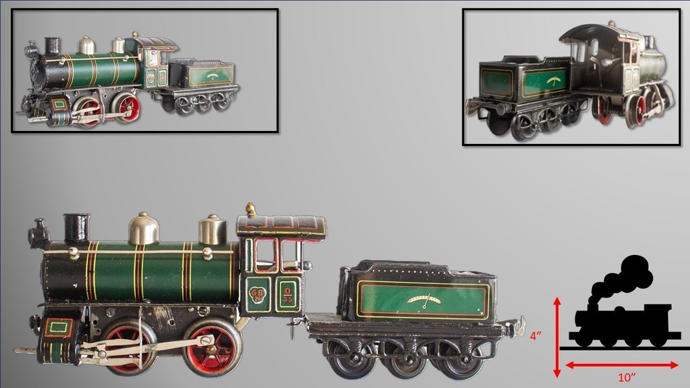 Vintage (c.1910-1915) Bing 0-gauge #0-35 Clockwork Locomotive