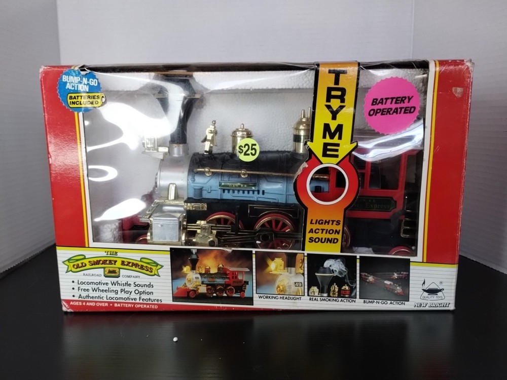 NewBright 1991 Denver Express Train Engine D&W R.R. Toy Locomotive. Needs Repair