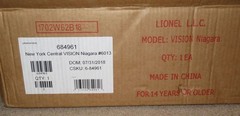 LIONEL 84961 New York Central VISIONLINE Niagara #6013 – NEW -NR