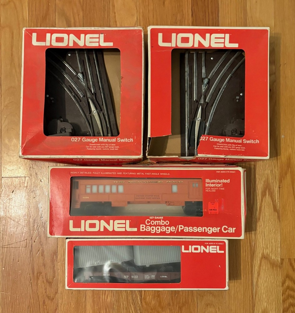 Lot of 4 Vintage LIONEL Trains 027 Gauge- 6-9122, 6-9506, 6-5021, 6-5022 in Box