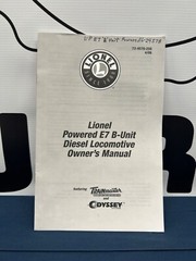 Lionel E-7 B-Unit Powered Diesel Engine Manual