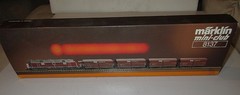 MARKLIN MINI CLUB Z SCALE #8137 FREIGHT SET DIESEL & 4 MATCHING CARS