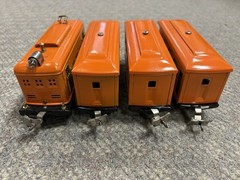 + Lionel Prewar O Tinplate 248 Orange Electric Locomotive 3 Car Passenger Set