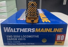 Walthers HO EMD SD50, Rio Grande D&RGW, Custom Lights and sound, must see video