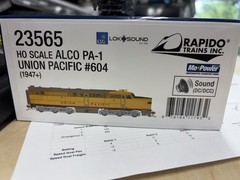HO Scale Rapido Union Pacific PA-1 #604 ESU DCC/Sound