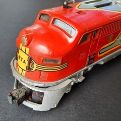 1950s Lionel Train Engine 2343 F3 Diesel Non Powered Dummy Unit Santa Fe O Gauge