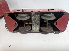 Hafner Pre-war O gauge 1010 Red & Silver Locomotive, Tender & Caboose (#9)