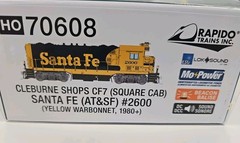 Rapido Item 70608 HO Scale Santa Fe CF7 (Square Cab) DCC/Sound #2600 1980+