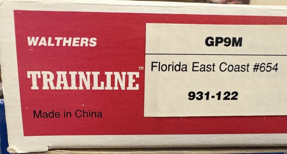 DCAS- Walther’s Trainline 931-122 GP 9M FLORIDA EAST COAST #654 LOCOMOTIVE NOS