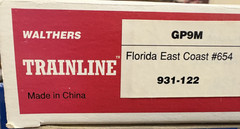 DCAS- Walther’s Trainline 931-122 GP 9M FLORIDA EAST COAST #654 LOCOMOTIVE NOS