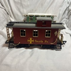 G Scale Santa Fe Caboose Car New Bright 1986 W/ Extra Christmas Theme Caboose