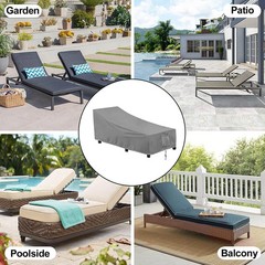 Waterproof Patio Chaise Lounge Chair Cover | UV Resistant Lounger Covers Heavy D