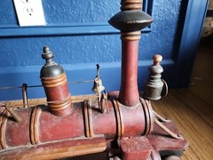 Wood And Steam Locomotive Toy 26in With Conductor