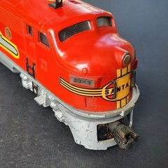 1950s Lionel Train Engine 2343 F3 Diesel Non Powered Dummy Unit Santa Fe O Gauge