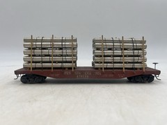 Ho Scale Varney F-9 Pennsylvania Railroad Flat Car With Pipe Load