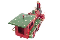 Holiday Christmas Ornament Steam Locomotive 1900s Metal Model 27.5″ Train Decor