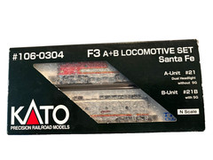 Kato F3 A+B 2 Locomotive set Santa Fe N Scale both have Digitrax decoders
