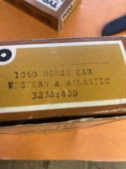 Tyco HO Gauge HORSE CAR WESTERN & ATLANTIC 323A ORIGINAL BOX