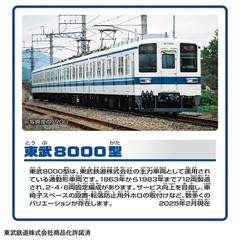 Takara Tomy Plarail S-61 Tobu Type 8000 Motorized Toy Model Train