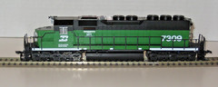 KATO 37-01K HO Scale Burlington Northern (White Cab) EMD SD40 Diesel Engine 7309