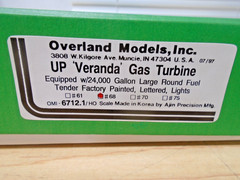 Overland BRASS HO Union Pacific Veranda Gas Turbine Loco & Fuel Tender Runs MIB
