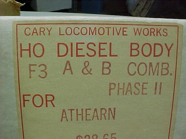 1217 – Cary Loco Works – HO Diesel Diecast Body – F3-A & B – [for Athearn]
