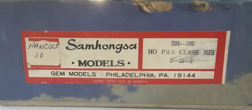 HO BRASS GEM SH-109 PRR PENNSYLVANIA N1S 2-10-2 Custom Painted SAMHONGSA