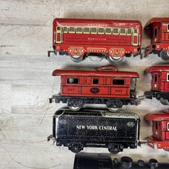 Marx O Gauge Wind Up Steam Locomotives NYC Tender Cabooses Passenger Cars Lot