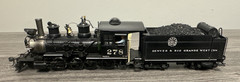 PBL Sn3 Class C-16 2-8-0 Steam Loco – D&RGW #278 1930’s Foreground w/DCC & Sound