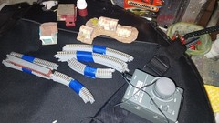 Pre-owned Z Scale Train Set. Battery Operated Control Few Houses Engine Track.