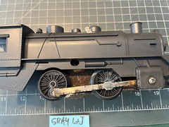Marx O Train SCARCE GUNMETAL GRAY Clockwork Windup Locomotive Engine RUNS Lot J
