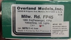HO Overland Models Brass OMI-5676.1 FP45 Milwaukee Road Yellow Gray #5 1969 Era