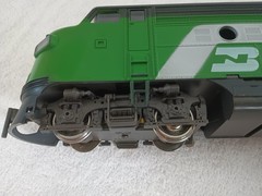 AHM 5015 HO Burlington Northern Alco Century 424 Locomotive #853 Green Works