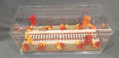 S SCALE 13″ SINGLE TRACK DISPLAY CASE- “FALL FOILAGE SCENE”-FOR ANY S TRAINS