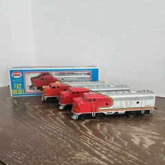 Lot of 4 HO Santa Fe Diesel Locos. (3) Not Working/Parts Only & (1) Dummy Engine