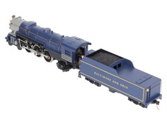 American Models S Scale B&O 4-6-2 Steam Locomotive & Tender W/Chug & Smoke DC LN