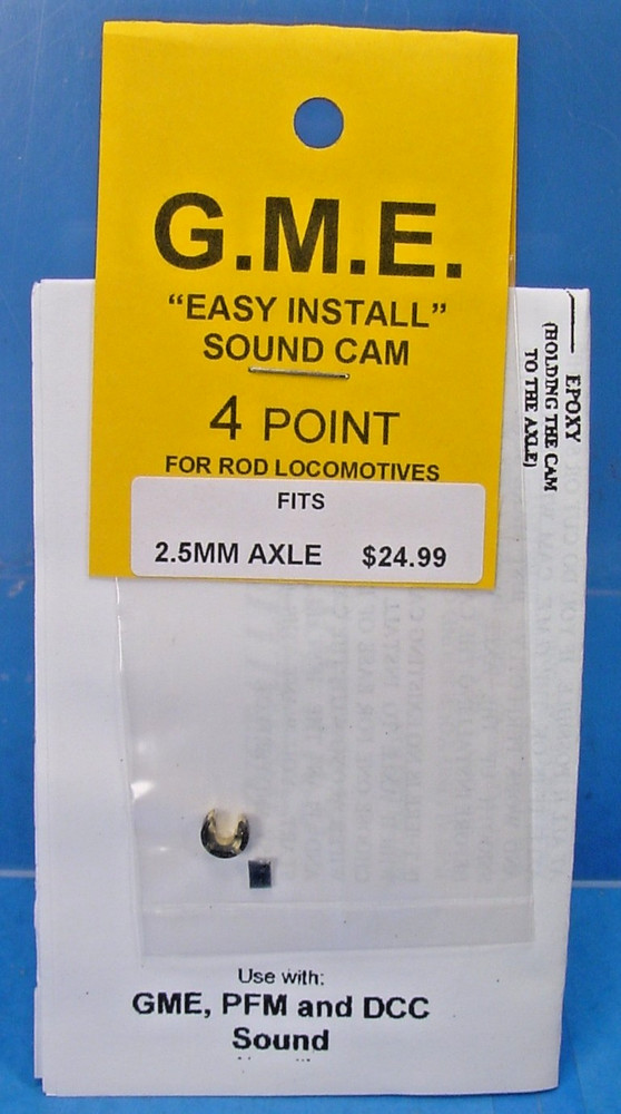 G.M.E. SOUND CAM 2.5mm AXLE 4 POINT STEAM LOCO PFM PBL DCC HO,HOn3,Sn3,ON30 B