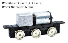 N/HOn30/HOe/009 Gauge 3-Axle Locomotives Power Drive Chassis 26mm/6mm H0e Engine