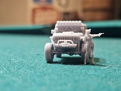 1/87th Custom Off Road Jeep And Jady W/ Gun 3d Resin Printed Unpainted