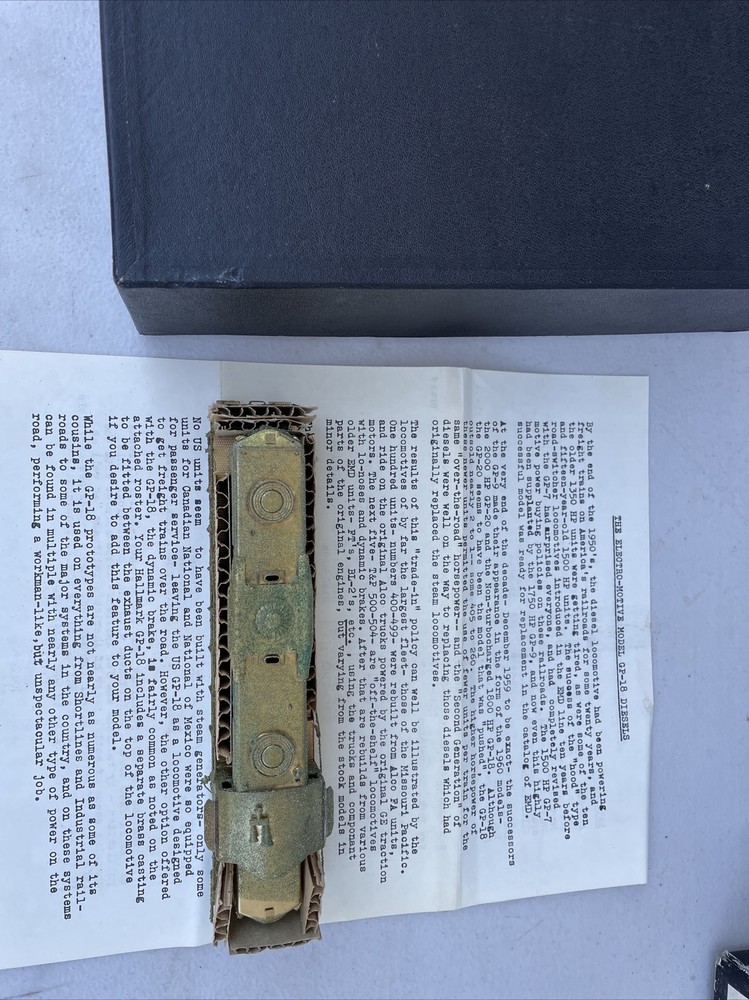 Hallmark Models BRASS EMD GP-18 Low Hood Diesel Locomotive, W/foam Stains