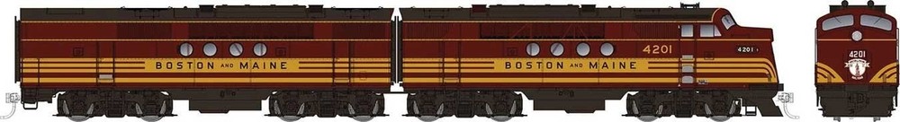Rapido 53509 HO EMD FT A-B Set – Sound and DCC Boston & Maine #4201A, 4201B