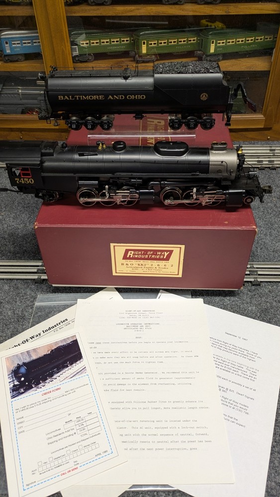 Right of Way Industries B&O KK2 2-6-6-2 Articulated Steam Locomotive & Tender