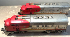 Vintage Lionel Santa Fe F3 AA Diesel 2343 Locomotive and Dummy, 1950-1952