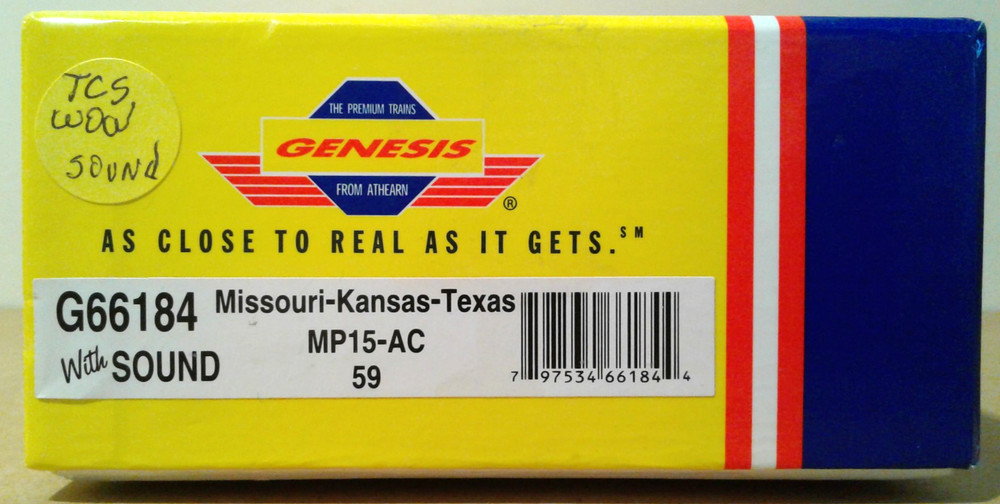 HO SCALE ATHEARN GENESIS EMD MP15AC MISSOURI KANSAS TEXAS MKT#59 DCC & SOUND