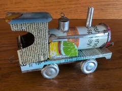 Train Engine Hand Made From Aluminum Can Locomotive Collectible Ornament (#5)