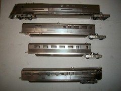 3RD RAIL DIVISION SUNSET MODEL BRASS BURLINTON PIONEER ZEPHYR 4 CAR 3 RAIL SET