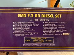 MTH 20-2052-3 O Florida East Coast Powered F3 B-Unit Diesel LN/Box
