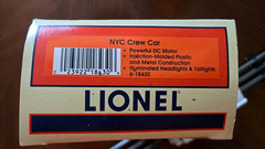 LIONEL NYC CREW CAR 6-18430 TESTED