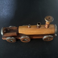 Folk Art Wooden Model Locomotive / Train – A Genuine English Mill Relic Leeds