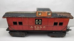 Vintage 1951 Marx Santa Fe A.T.&S.F. Tin Litho Caboose Train Car USA Toy Train